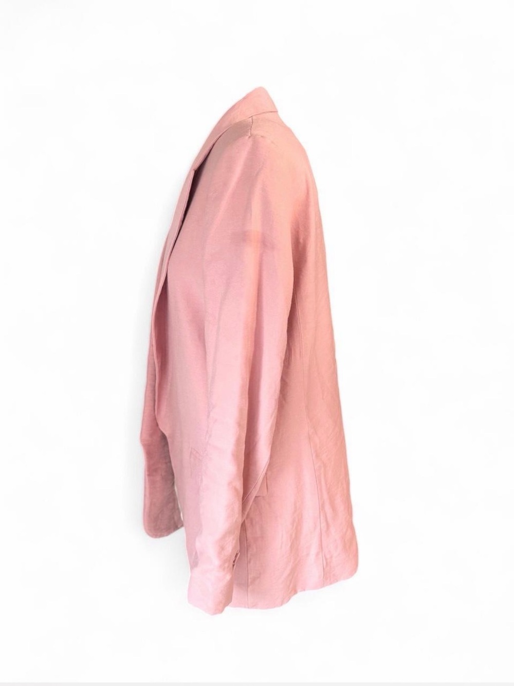 Zara Pink Open Front Longline Blazer Jacket Size M - Picture 3 of 6